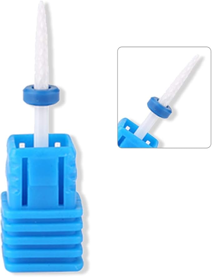 Bit pentru freza de unghii, UBX, ceramic, in forma de bila, alb/albastru, usor de curatat si dezinfectat, lungime 3.9 cm Bit pentru freza de unghii, UBX, ceramic, in forma de bila, alb/albastru, usor de curatat si dezinfectat, lungime 3.9 cm